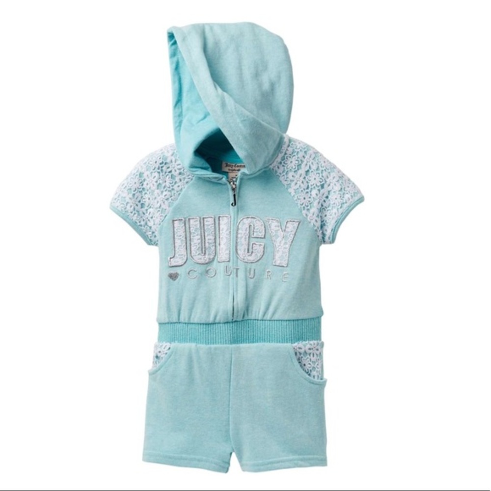 Juicy Couture Crochet Lace Hooded Romper